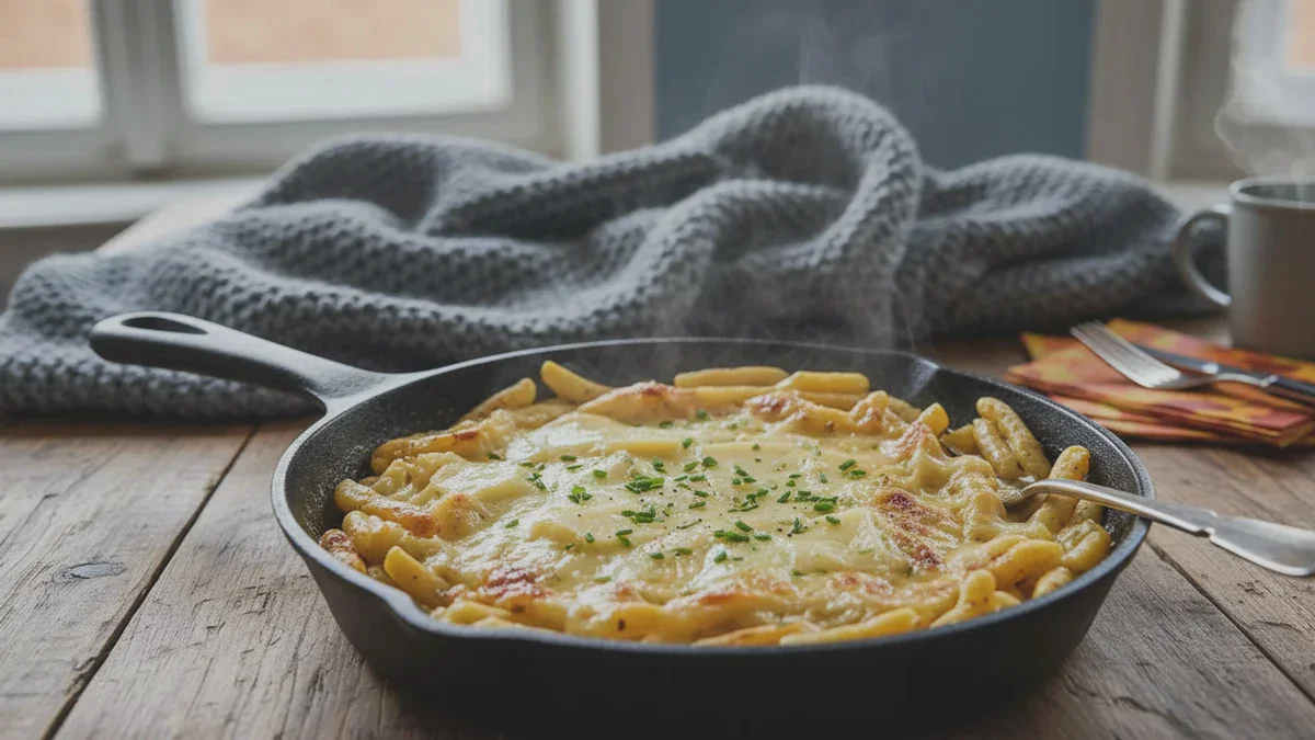 Schnelle Pfanne mit Spätzle und Münsterkäse: Abendessen in 10 Minuten